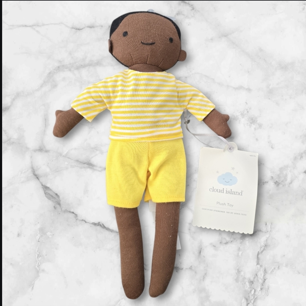 Cloud Island Plush Toy with Yellow Stripes